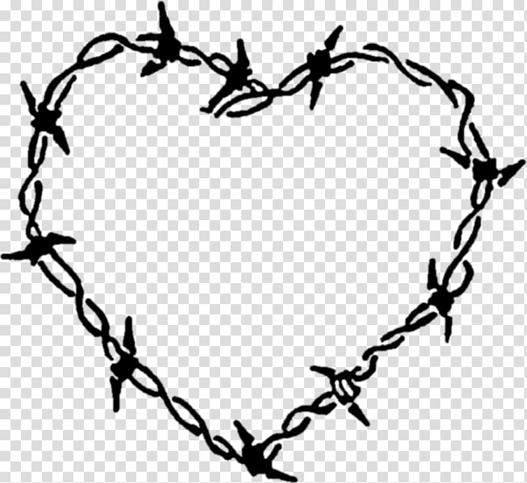 Art Heart, Barbed Wire, Line, Wire Fencing, Fence, Twig, Branch, Line Art transparent background PNG clipart