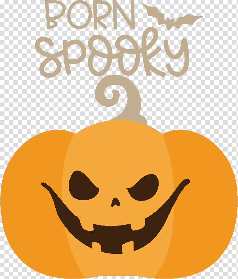 Spooky Pumpkin Halloween, Halloween , Jackolantern, Cartoon, Yellow, Meter, Fruit transparent background PNG clipart