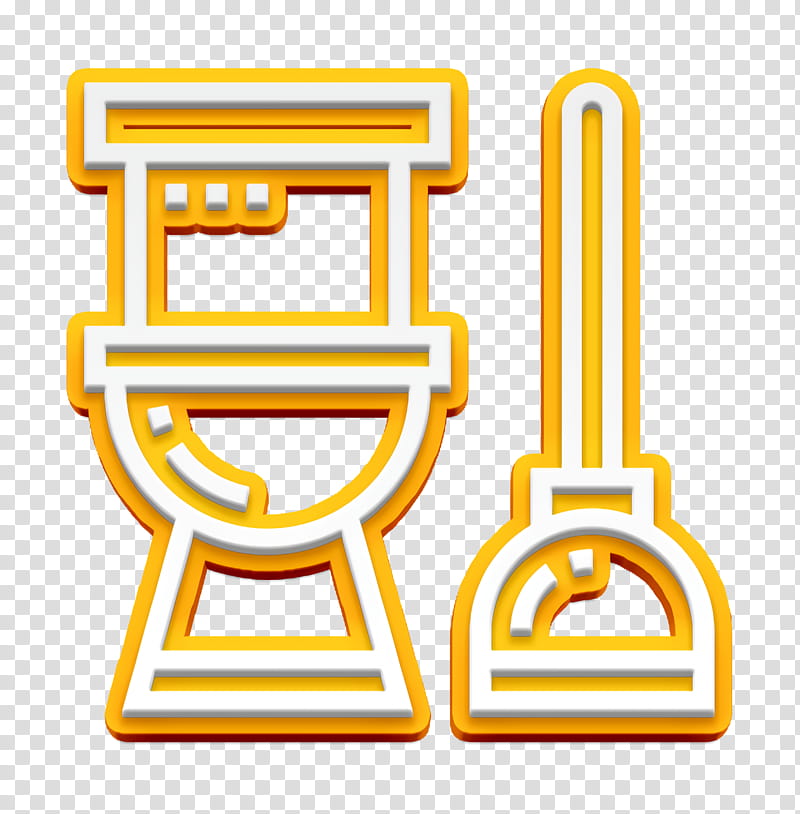Restroom icon Cleaning icon Toilet icon, Angle, Line, Yellow, Meter, Area transparent background PNG clipart