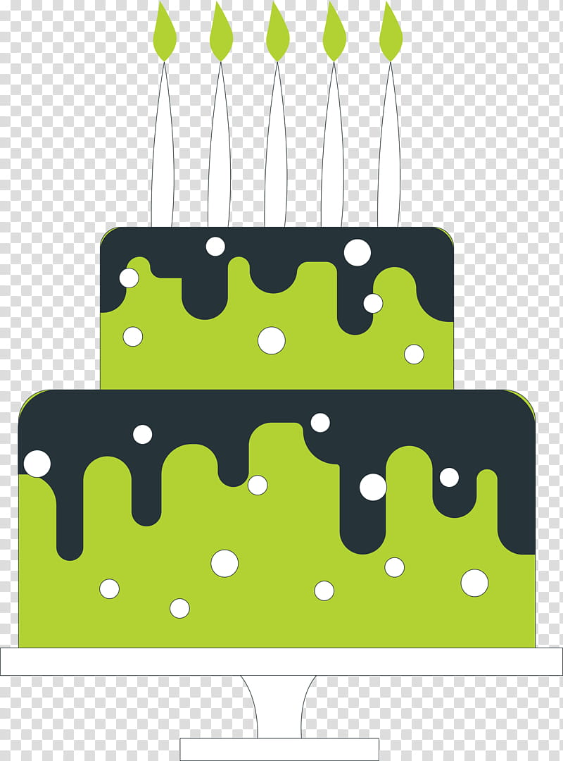 Birthday Cake, Green, Line, Area, Meter transparent background PNG clipart