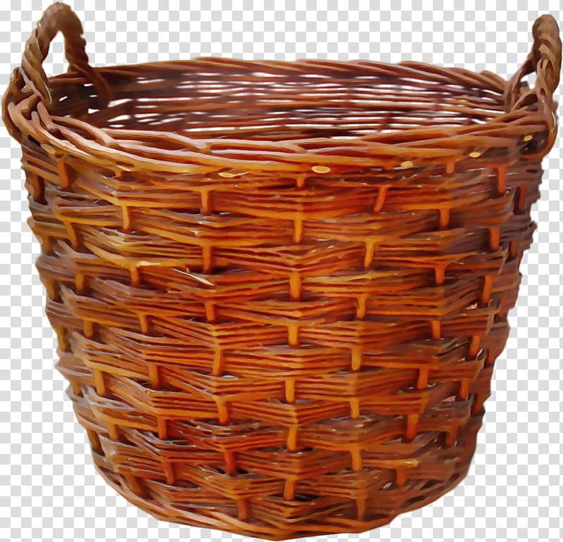 storage basket wicker basket bicycle accessory hamper, Watercolor, Paint, Wet Ink, Laundry Basket, Gift Basket, Home Accessories transparent background PNG clipart