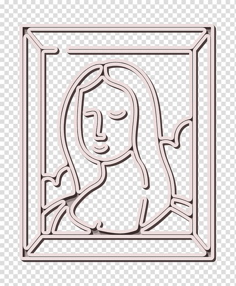 Museum icon Gioconda icon, Meter, Mission, Cartoon, Antique, Frame, Service transparent background PNG clipart
