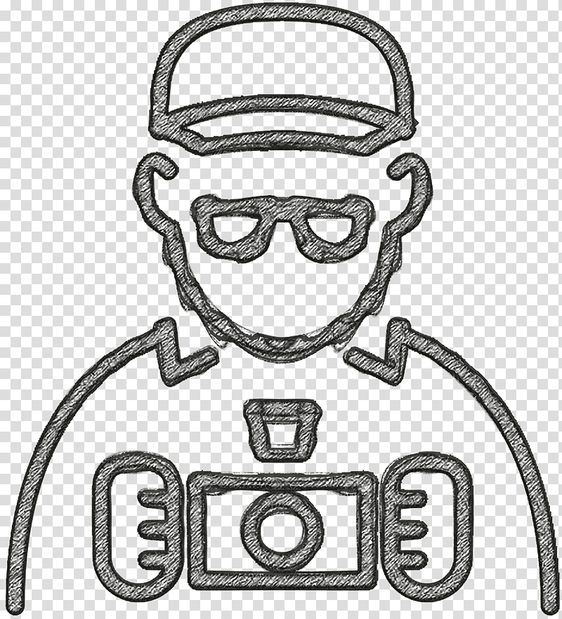 grapher with Cap and Glasses icon People Working icon Tourist icon, People Icon, Line Art, Logo, Black And White
, Headgear, Symbol transparent background PNG clipart