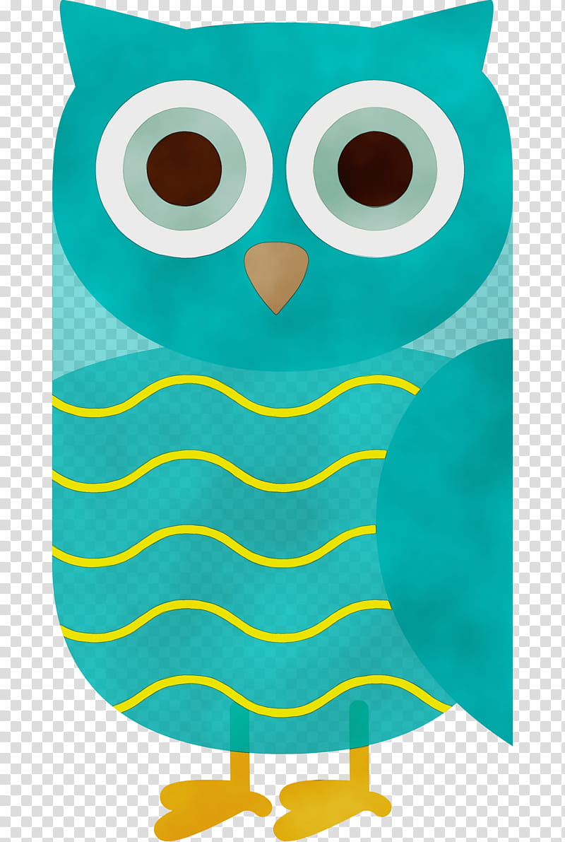 owl m green line beak, Cartoon Owl, Cute Owl, Watercolor, Paint, Wet Ink transparent background PNG clipart