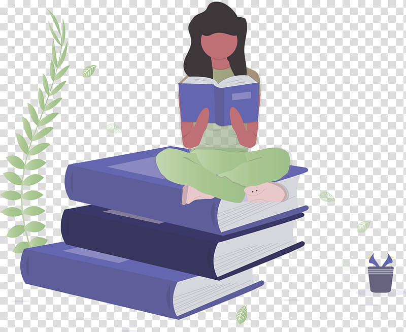 girl book reading, Sitting, Rectangle, Furniture, Physical Fitness transparent background PNG clipart