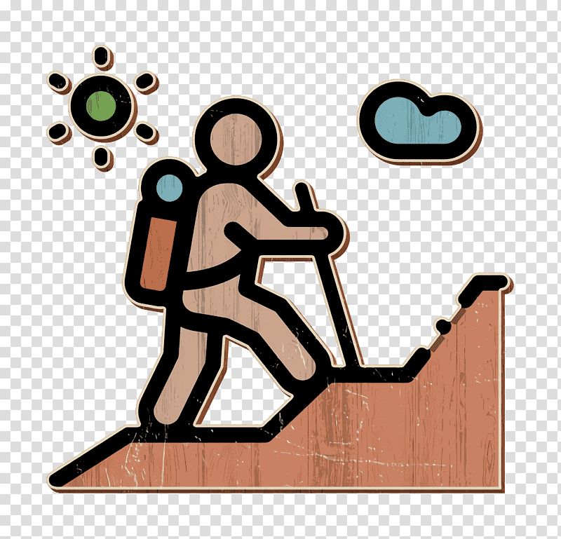 Hiking icon Backpack icon Adventure icon, Cartoon M, Extreme Sport transparent background PNG clipart