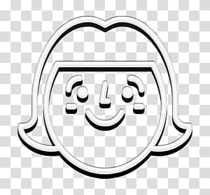 Woman icon Emoji icon Happy People Outline icon, Smiley, Line Art, Meter, Area, Geometry, Mathematics transparent background PNG clipart thumbnail