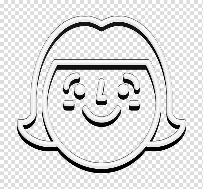 Woman icon Emoji icon Happy People Outline icon, Smiley, Line Art, Meter, Area, Geometry, Mathematics transparent background PNG clipart