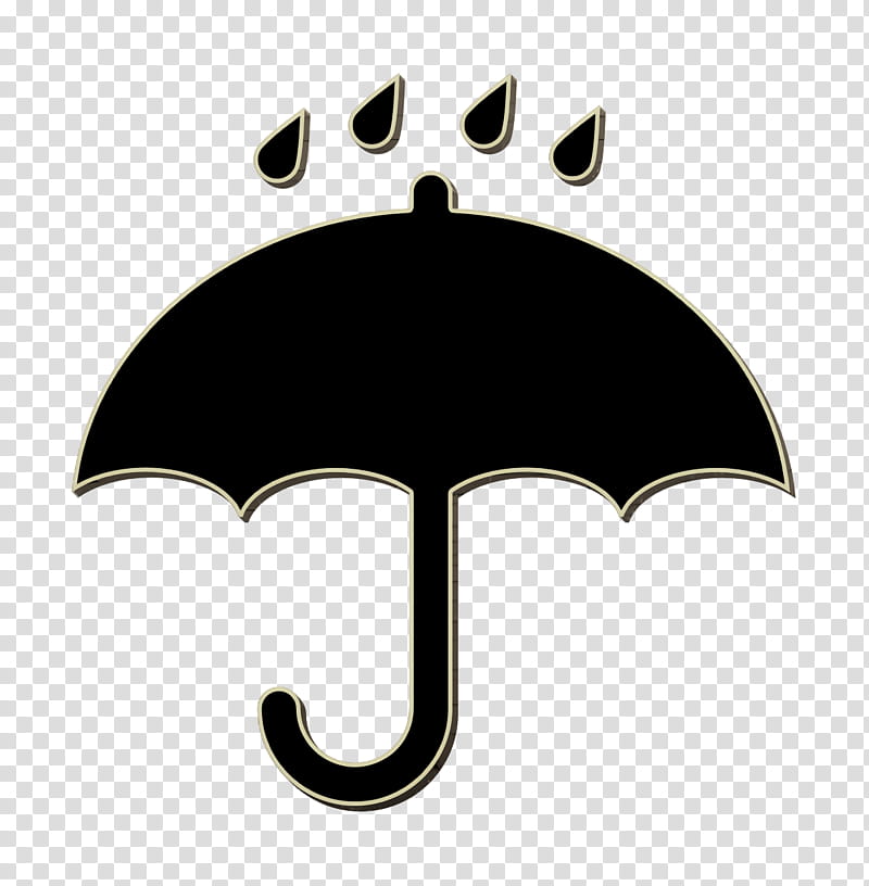 icon Black opened umbrella symbol with rain drops falling on it icon Logistics Delivery icon, Umbrella Icon, Logo, Silhouette transparent background PNG clipart