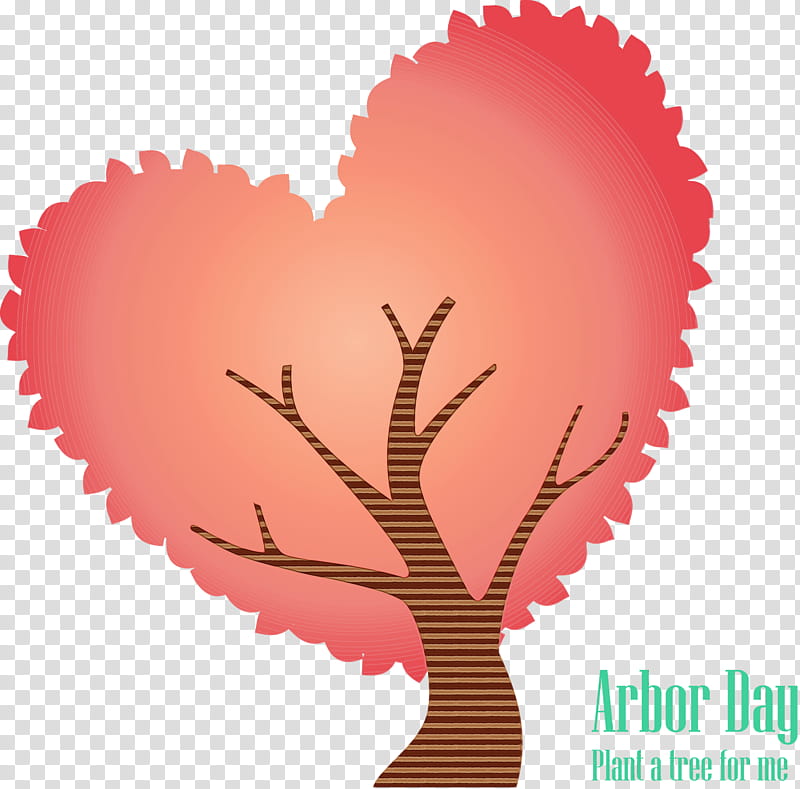 heart pink love tree plant, Arbor Day, Green Earth, Earth Day, Watercolor, Paint, Wet Ink transparent background PNG clipart