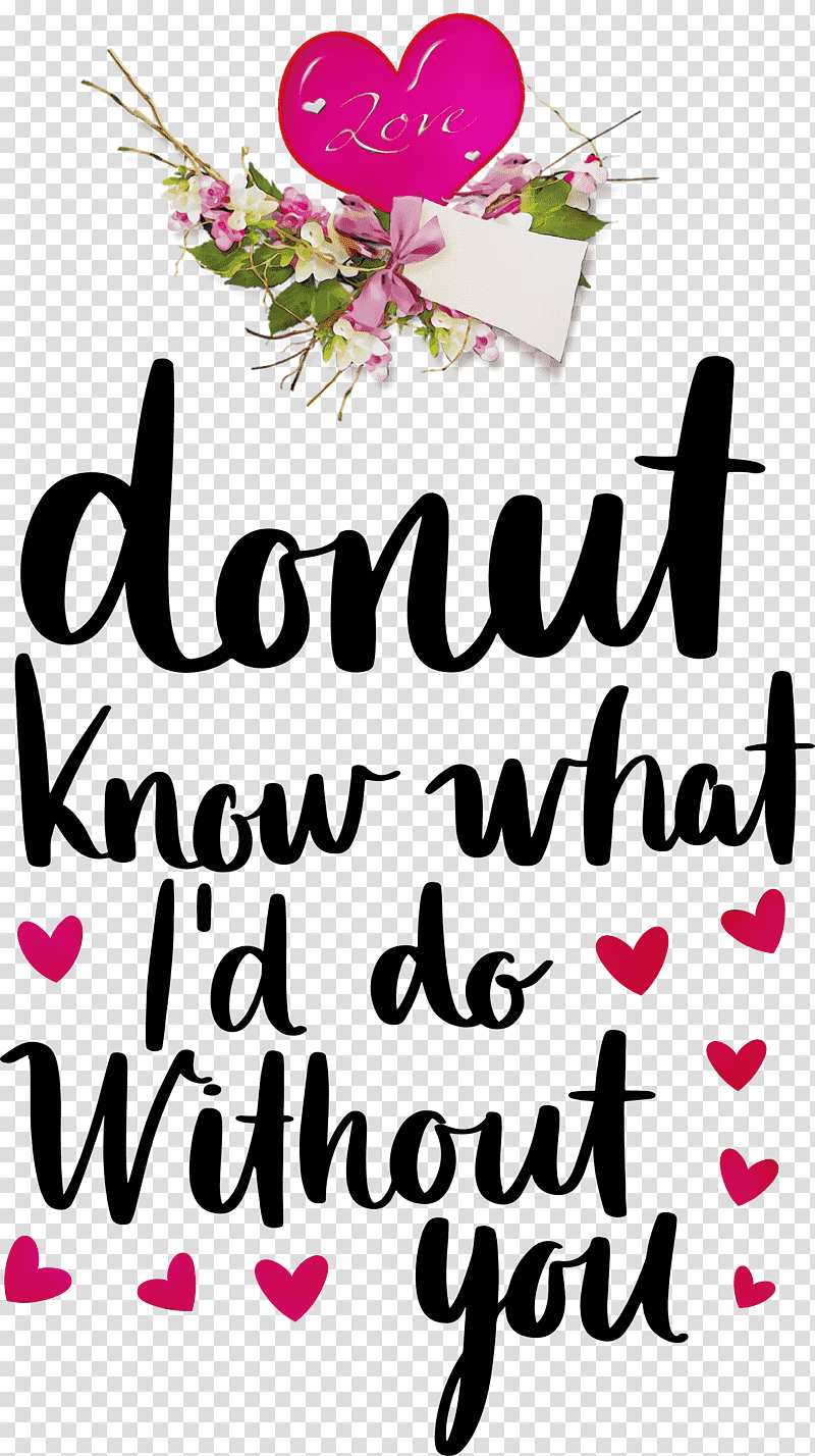 Floral design, Donut, Valentines Day, Watercolor, Paint, Wet Ink, Petal transparent background PNG clipart