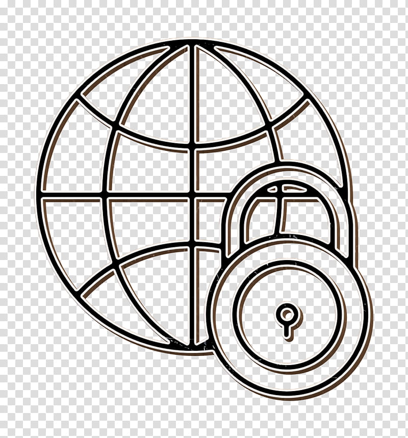 Global icon Cyber icon, Line Art, Circle, Coloring Book, Sphere transparent background PNG clipart