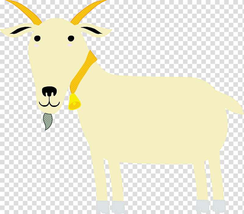 goat antelope deer sheep horn, Character, Yellow transparent background PNG clipart