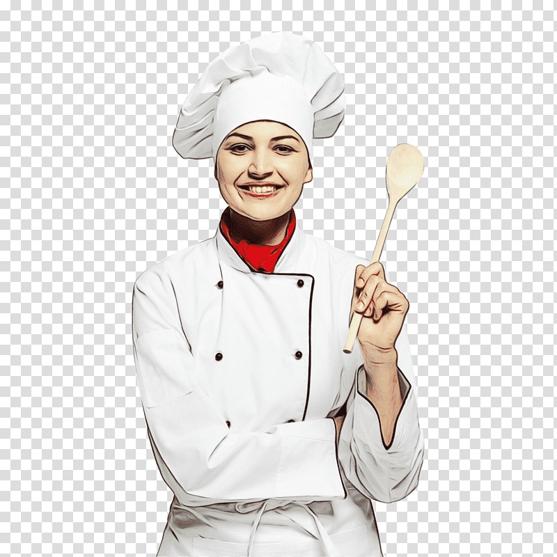 chef chef's uniform celebrity chef chief cook tableware, Watercolor, Paint, Wet Ink, Chefs Uniform, Cooking, Sleeve transparent background PNG clipart