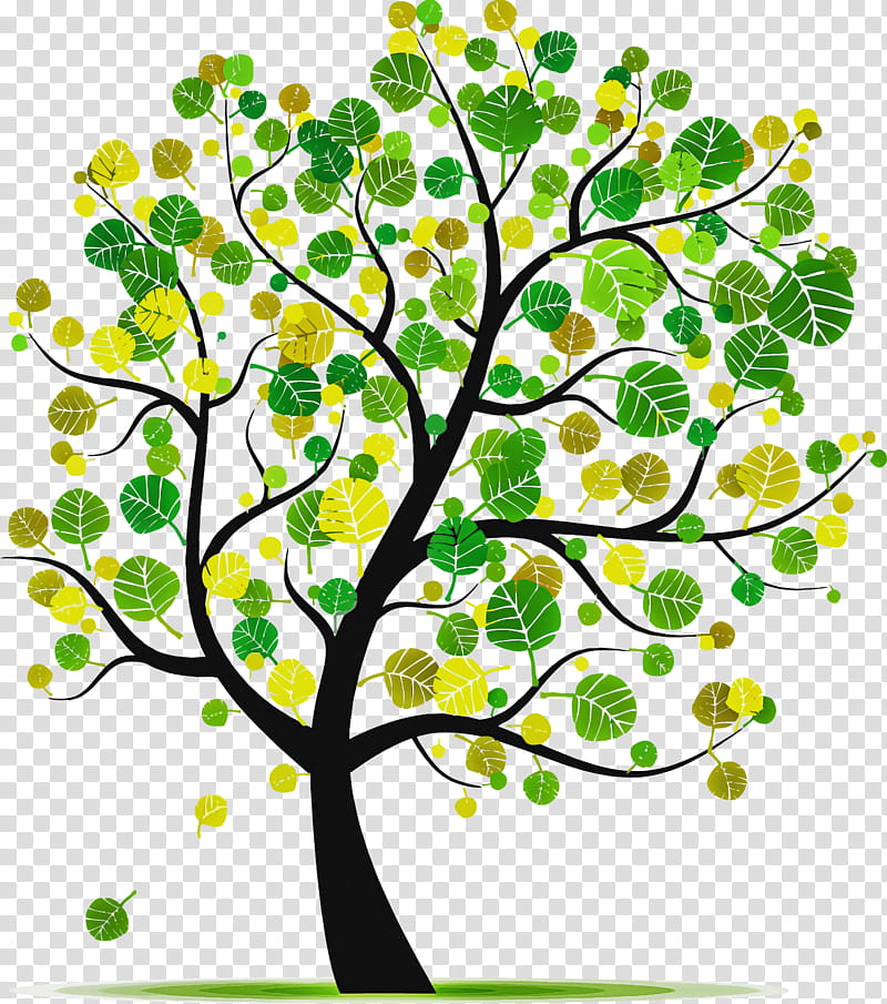tree branch green plant leaf, Tu Bishvat Tree, Cartoon Tree, Abstract Tree, Flower, Plant Stem transparent background PNG clipart
