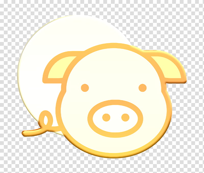 Pig icon Bbq icon, Circle, Snout, Yellow, Meter, Cartoon, Computer, Closeup transparent background PNG clipart