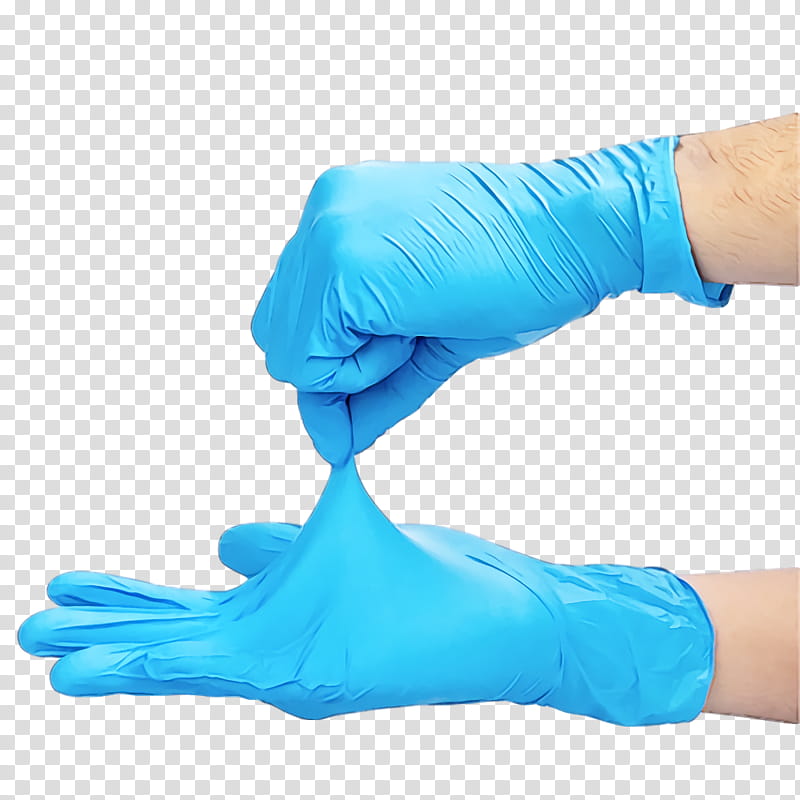 surgical gloves, Medical Glove, Turquoise, Arm, Hand, Aqua, Joint, Leg transparent background PNG clipart