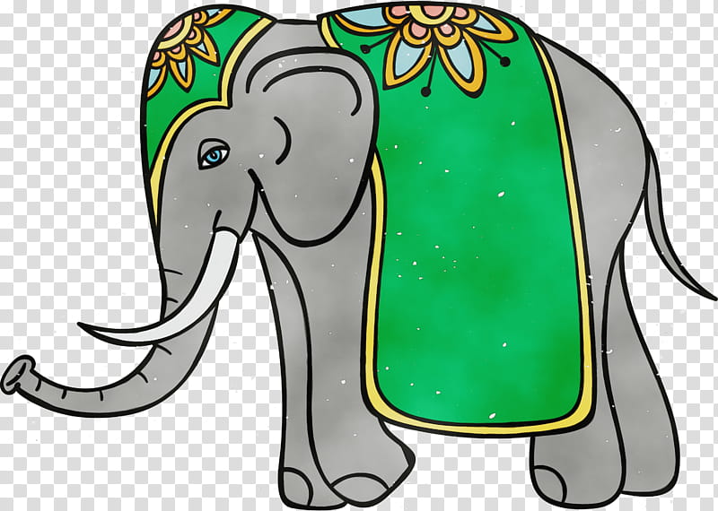 Indian elephant, Diwali, Divali, Deepavali, Watercolor, Paint, Wet Ink, African Elephants transparent background PNG clipart