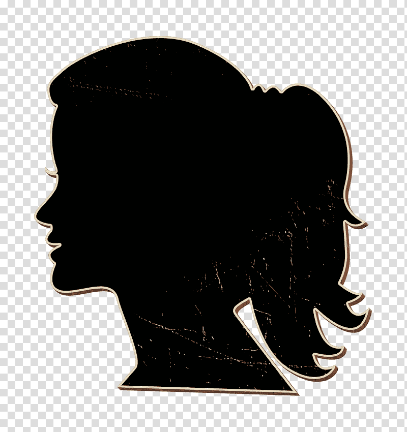 Woman head side silhouette icon Hair icon people icon, Hair Salon Icon, Portrait, Drawing, Human Head transparent background PNG clipart