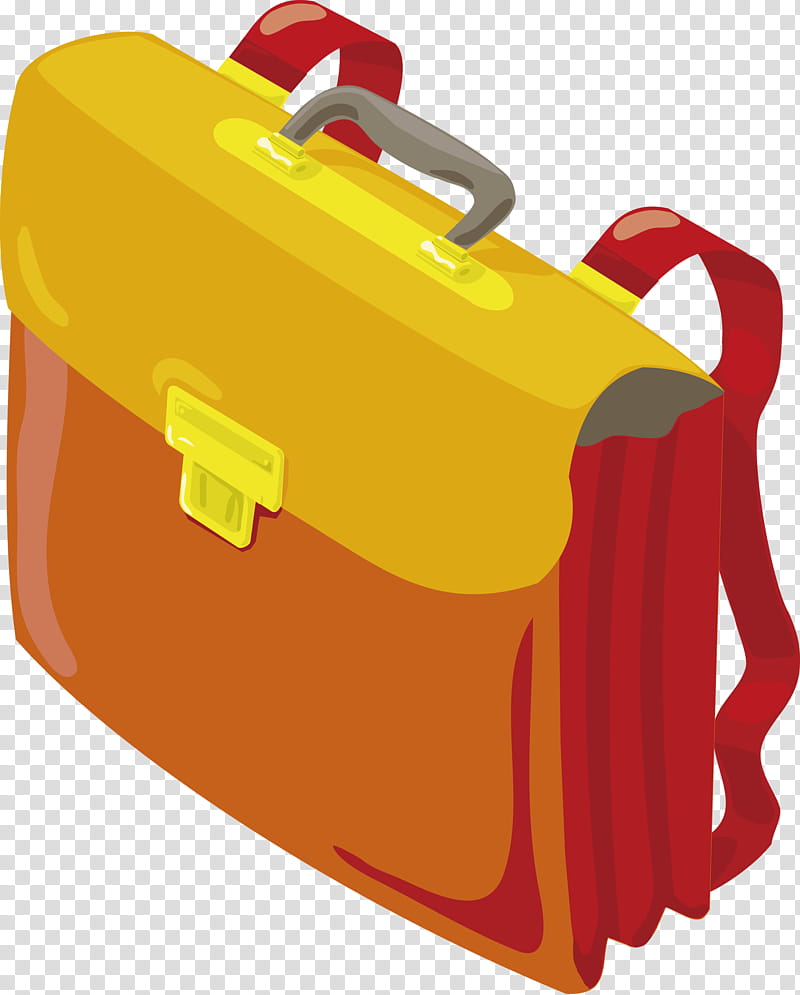 Schoolbag School Supplies, Yellow, Orange, Suitcase, Medical Bag, Toolbox, Briefcase, Tackle Box transparent background PNG clipart