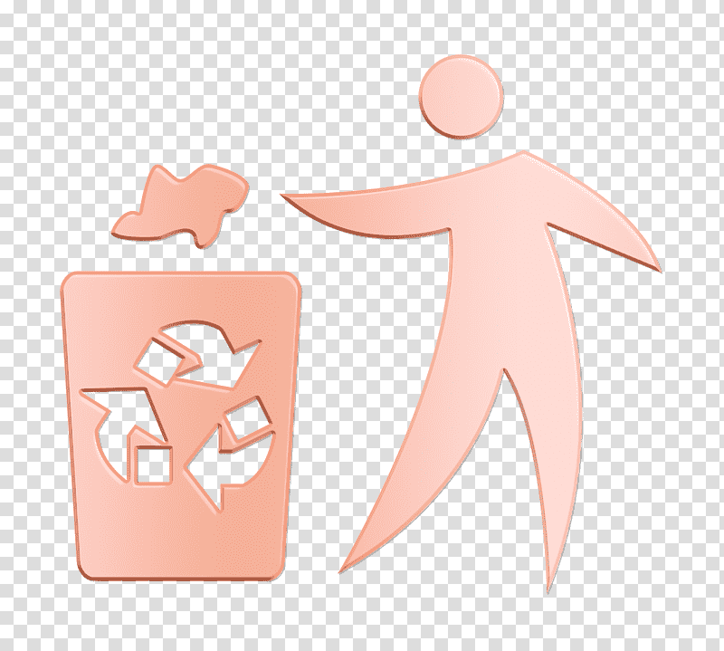 icon Recycle icon Man throwing paper in recycle container icon, Ecologism Icon, Cartoon, Joint, Skin, Line, Meter transparent background PNG clipart
