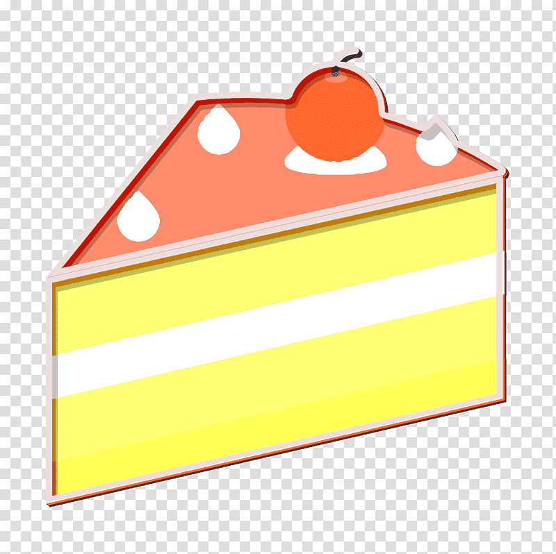 Piece of cake icon Cake icon Party and celebration icon, Yellow, Line, Meter, Geometry, Mathematics transparent background PNG clipart