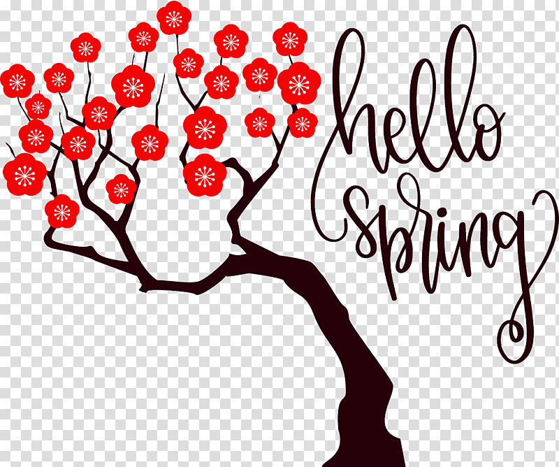 Hello Spring Spring, Spring
, Tree, Branch, Plant Stem, Woody Plant, Flower transparent background PNG clipart