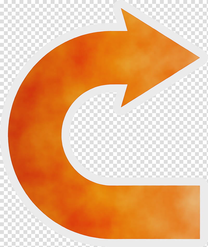 Orange, U Shaped Arrow, Watercolor, Paint, Wet Ink, Logo, Symbol transparent background PNG clipart