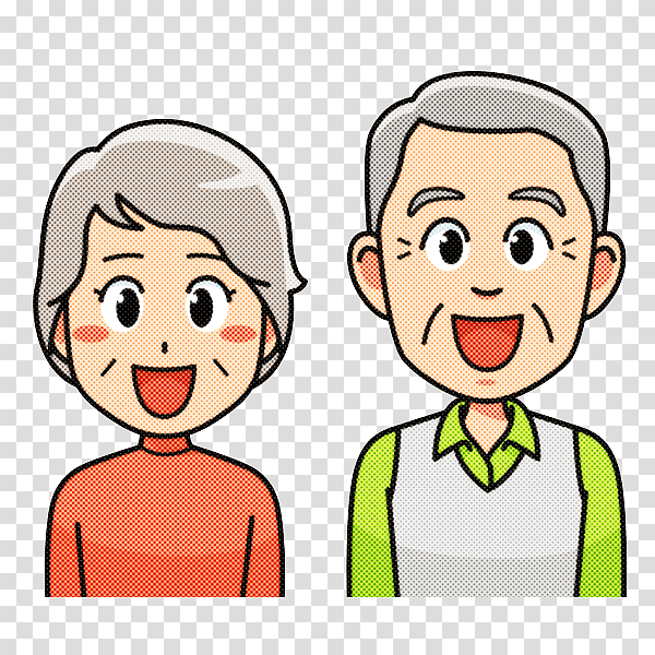 cartoon smile laughter human, Cartoon, Old Age, Silhouette transparent background PNG clipart