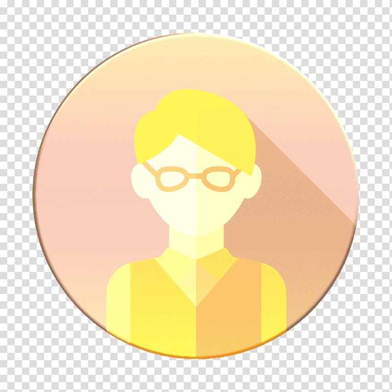 Journalist icon Profession avatars icon, Glasses, Facial Hair, Cartoon, Eyewear, Yellow, Meter transparent background PNG clipart