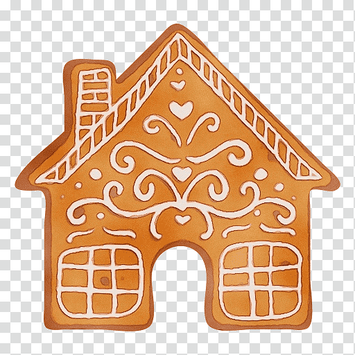 gingerbread house gingerbread biscuit ginger snap ginger, Watercolor, Paint, Wet Ink transparent background PNG clipart