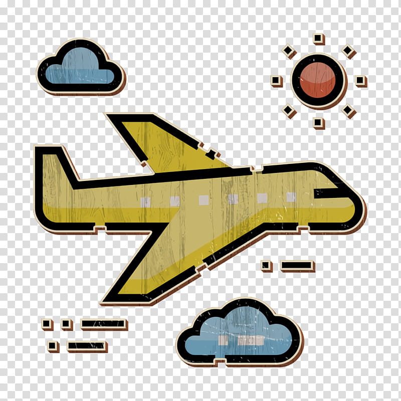 Vehicles Transport icon Plane icon, Aircraft, Airplane, Dax Daily Hedged Nr Gbp, Yellow, Line, Text, Mathematics transparent background PNG clipart