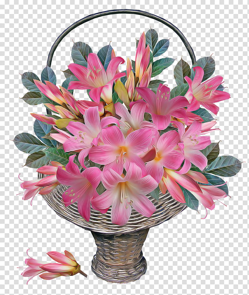 Artificial flower, Plant, Bouquet, Cut Flowers, Pink, Flowerpot, Peruvian Lily, Floristry transparent background PNG clipart
