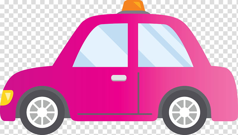 City car, Cartoon Car, Pink, Vehicle, Transport, Yellow, Auto Part, Magenta transparent background PNG clipart