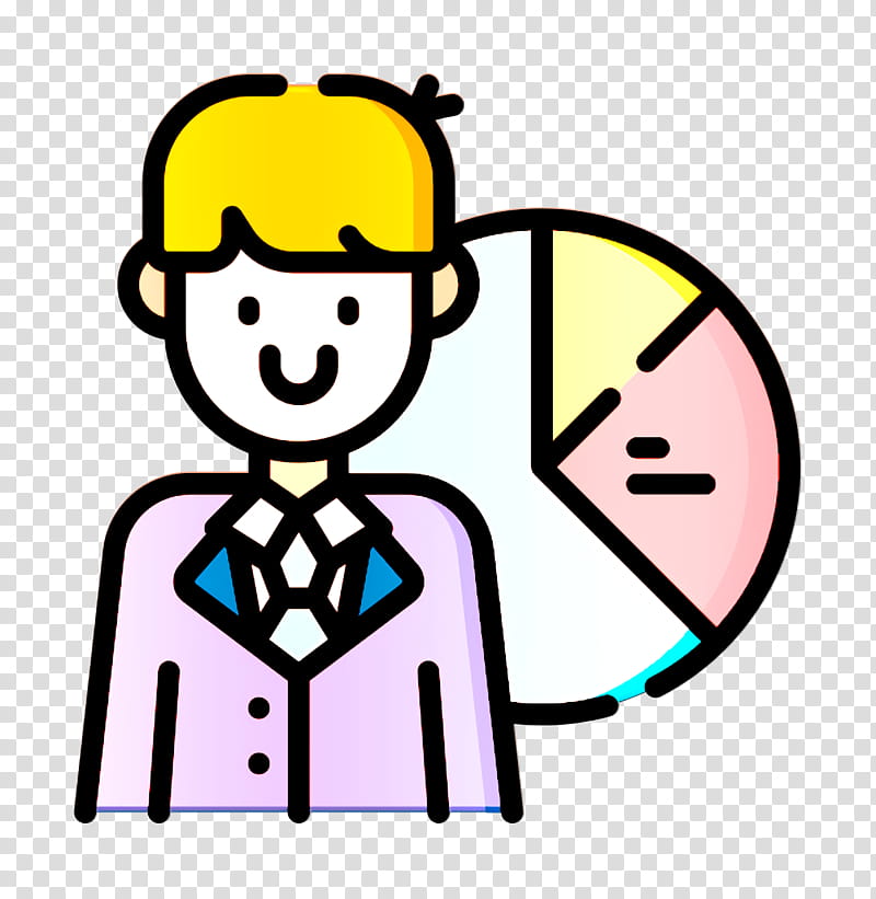 Leadership icon Boss icon Pie chart icon, Cartoon, Line, Smile, Pleased, Happy, Finger, Sticker transparent background PNG clipart