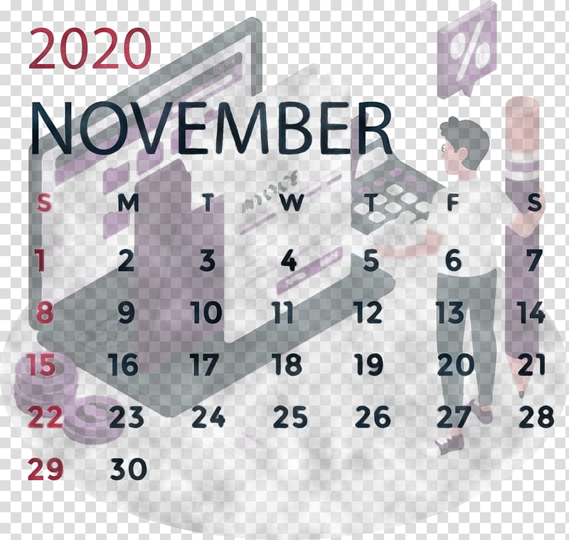 November 2020 Calendar November 2020 Printable Calendar, Corporate Identity, Invoice, Sales, Logo, Cartoon, Businessperson, Web Design transparent background PNG clipart