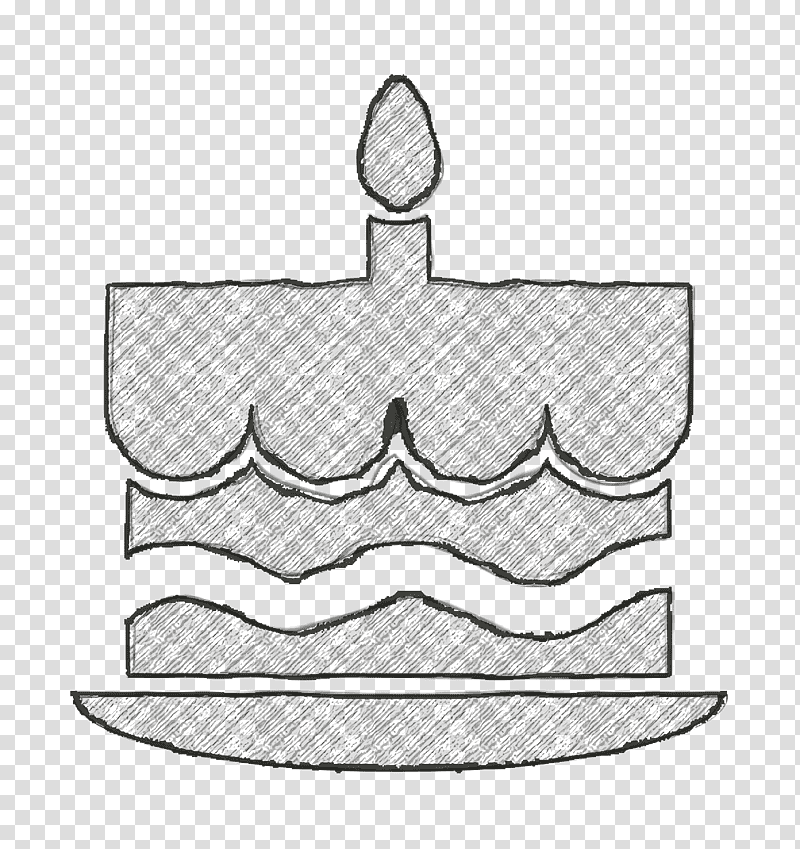 icon Birthday cake with one burning candle on top icon Supraicons icon, Cake Icon, Line Art, Black And White
, Symbol, Headgear, Hm transparent background PNG clipart