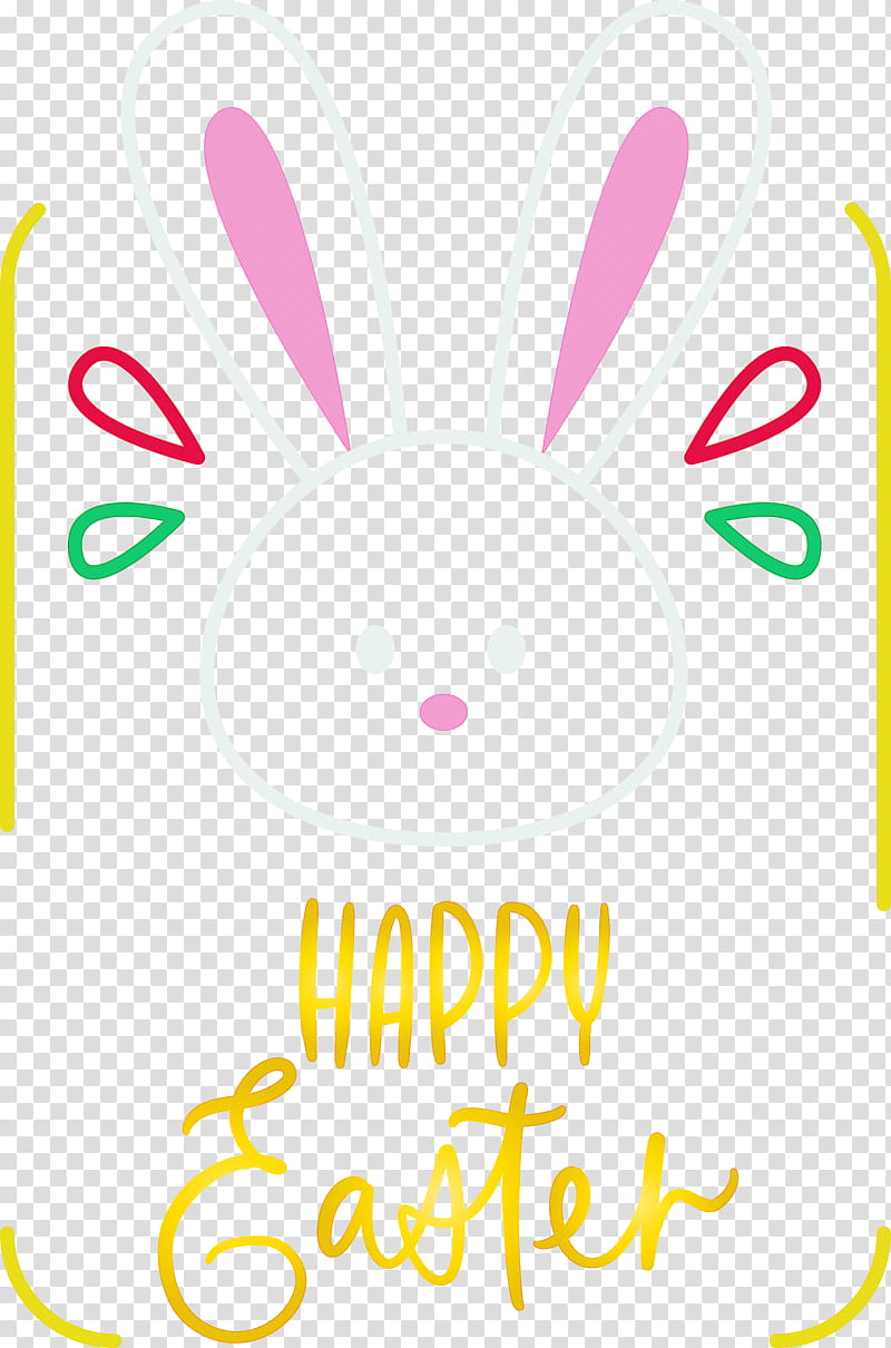 Easter Day Happy Easter Day, Text, Pink, Easter Bunny, Sticker, Rabbit, Smile, Whiskers transparent background PNG clipart