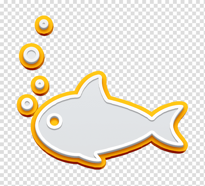 food icon Fish with Four bubbles icon Aquarium icon, Sea And Beach Icon, Logo, Yellow, Meter, Symbol, Cartoon transparent background PNG clipart