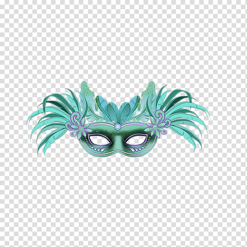 Carnival, Watercolor, Paint, Wet Ink, Mask, Masque, Aqua, Green transparent background PNG clipart