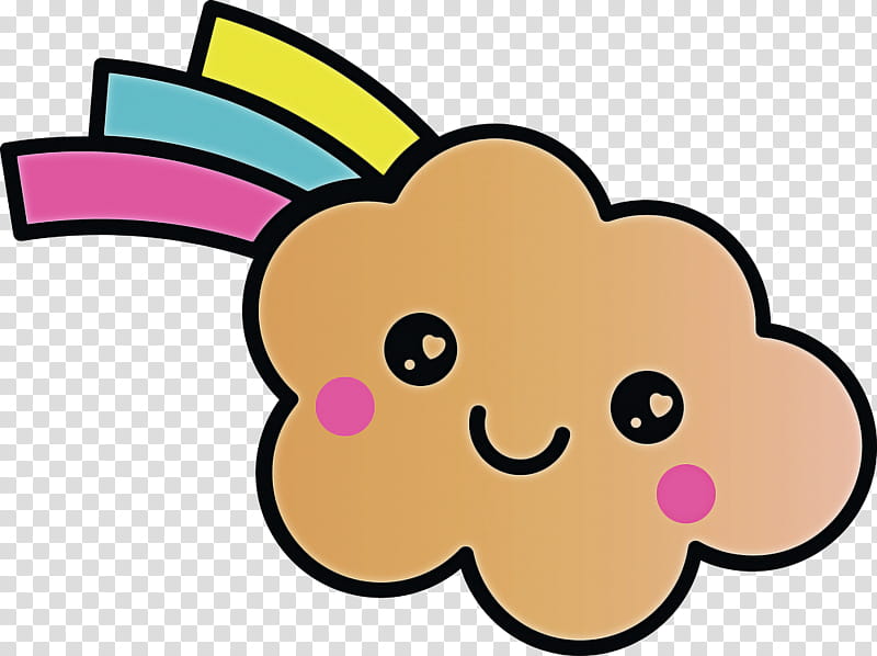 cartoon nose pink head cheek, Cute Cloud, Cartoon Cloud, Snout, Ear, Line, Smile, Sticker transparent background PNG clipart