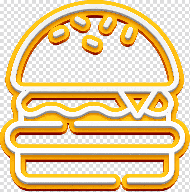 Fitness icon Burger icon, Yellow, Icon Pro Audio Platform, Line, Symbol, Meter, Geometry transparent background PNG clipart