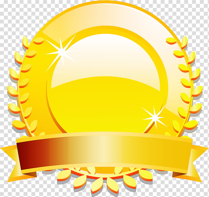 gold badge ribbon badge blank badge, Yellow transparent background PNG clipart