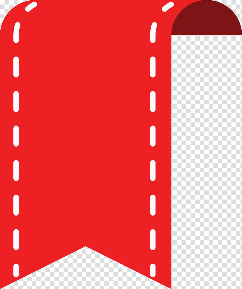 Bookmark Ribbon, Red, Line transparent background PNG clipart