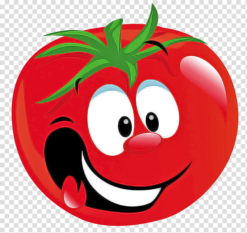 Emoticon, Red, Tomato, Cartoon, Fruit, Smile, Solanum, Plant transparent background PNG clipart