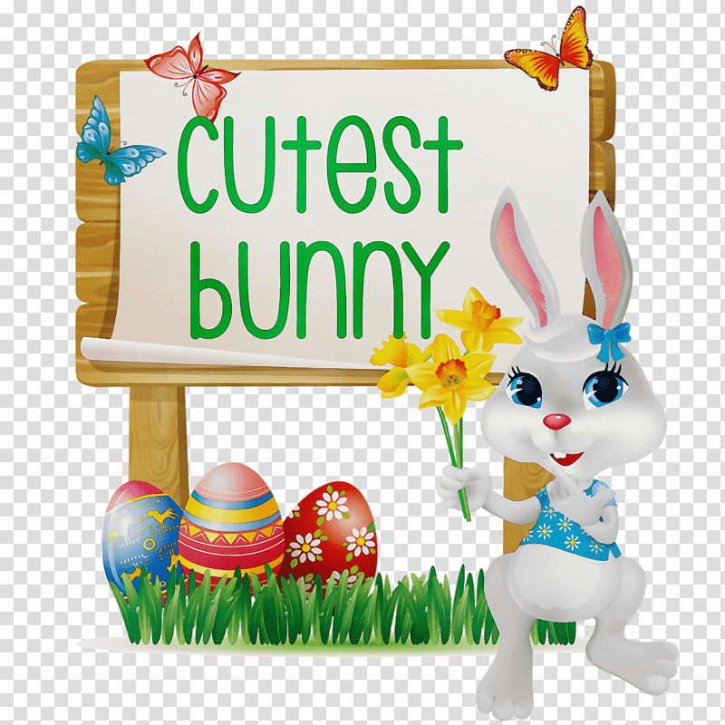 Easter Bunny, Cutest Bunny, Easter Day, Happy Easter, Watercolor, Paint, Wet Ink transparent background PNG clipart