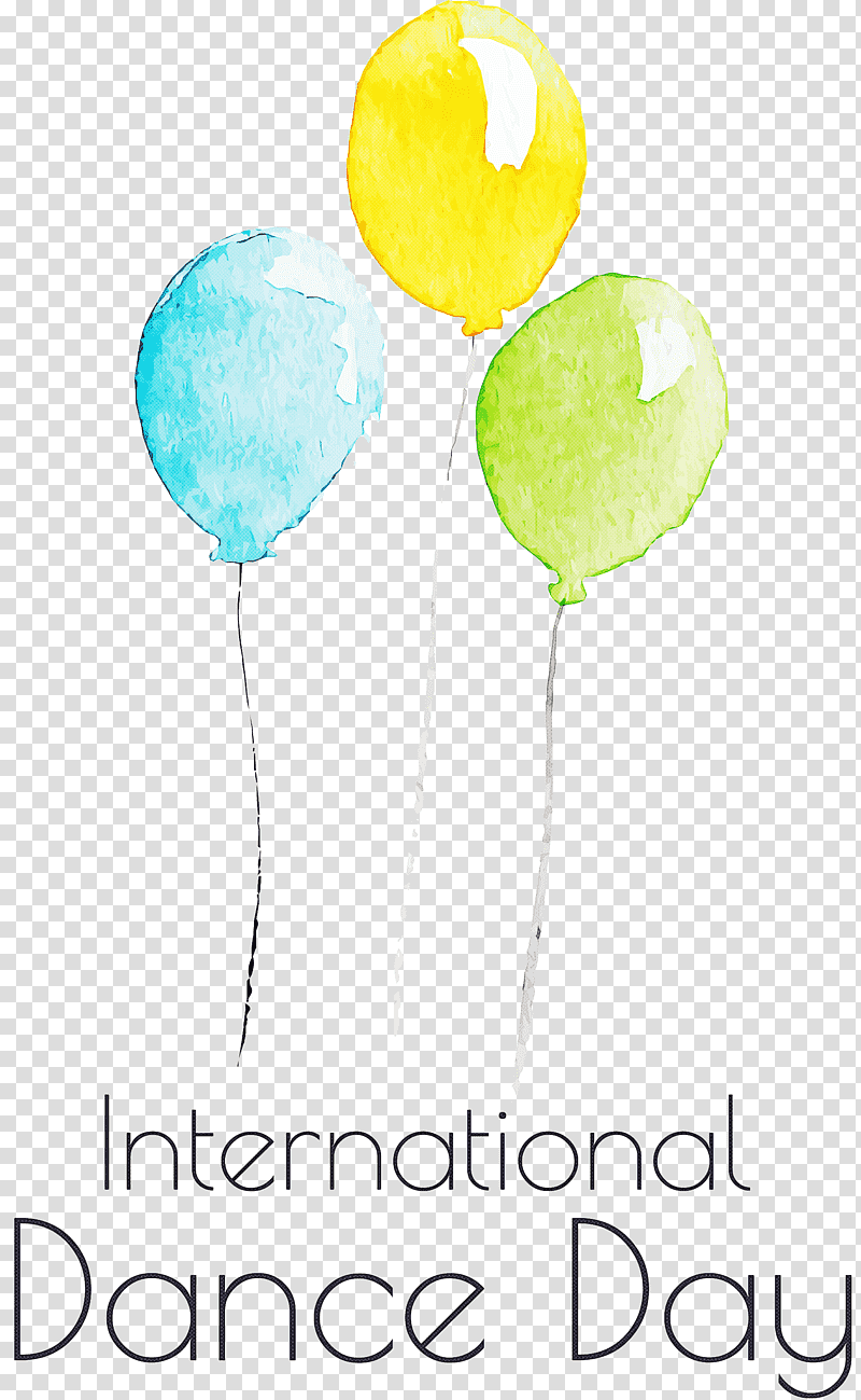 International Dance Day Dance Day, Balloon, Meter, Flower transparent background PNG clipart