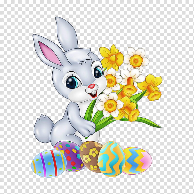 Easter bunny, Cartoon, Rabbit, Rabbits And Hares, Easter Egg, Animal Figure, Animation, Easter transparent background PNG clipart