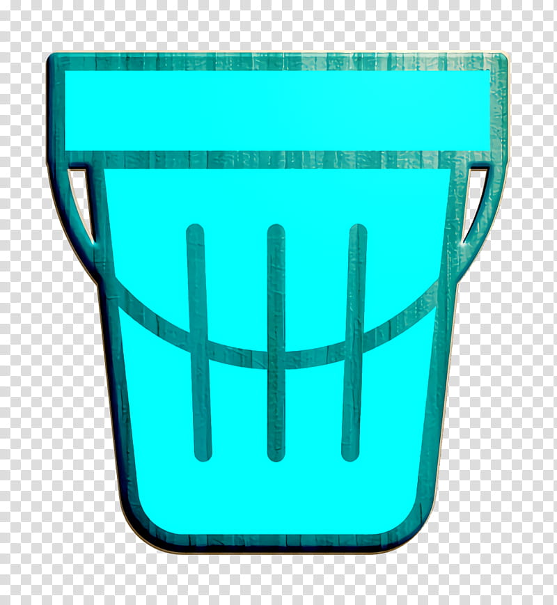 Bucket icon Cultivation icon, Turquoise, Aqua, Green, Line, Teal transparent background PNG clipart