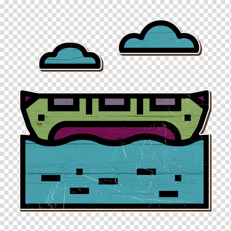 Pattaya icon Banana boat icon, Green, Turquoise, Line transparent background PNG clipart